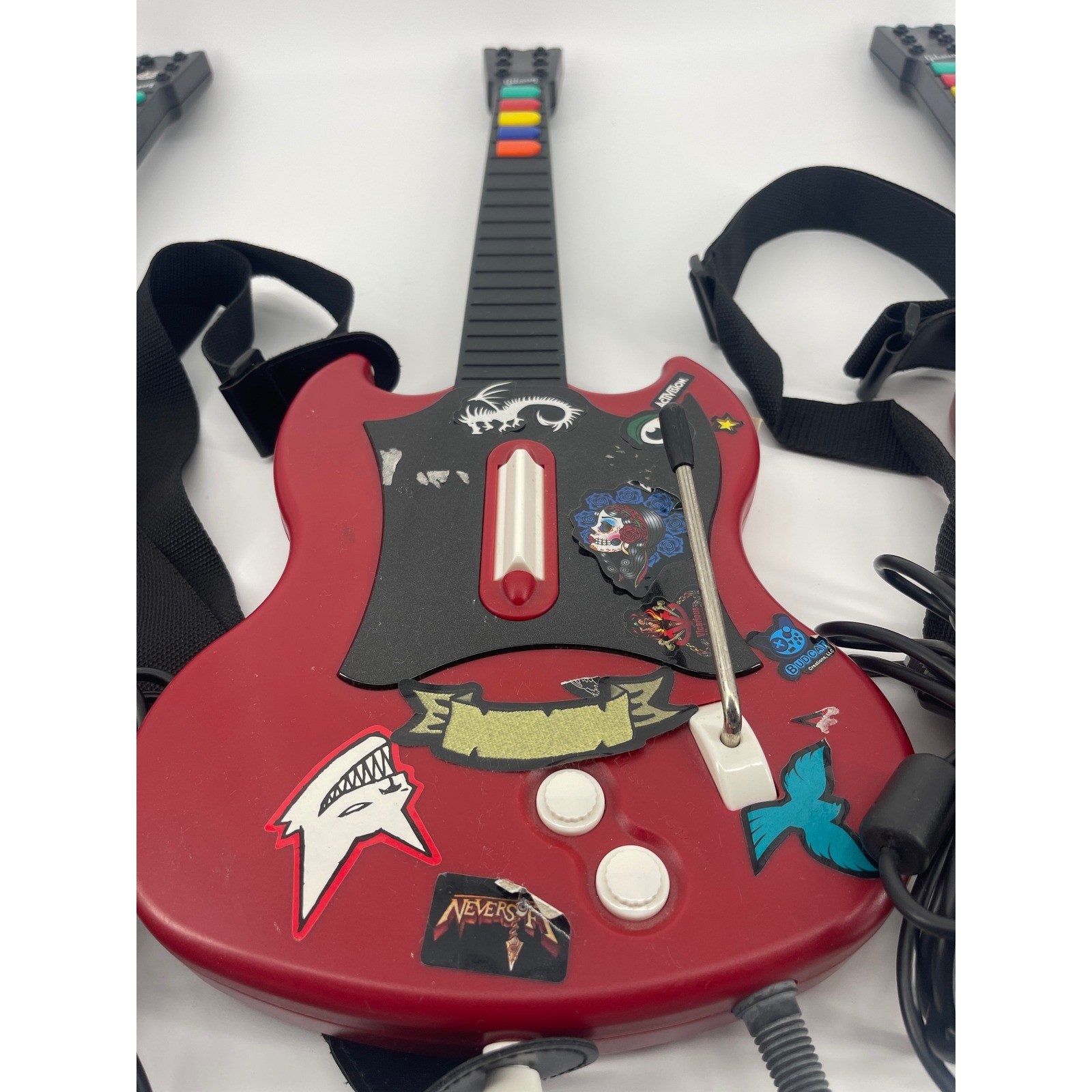 RedOctane Guitar Hero SG Controller PS2 Red Good Lot of 3 Wired Gibson Style