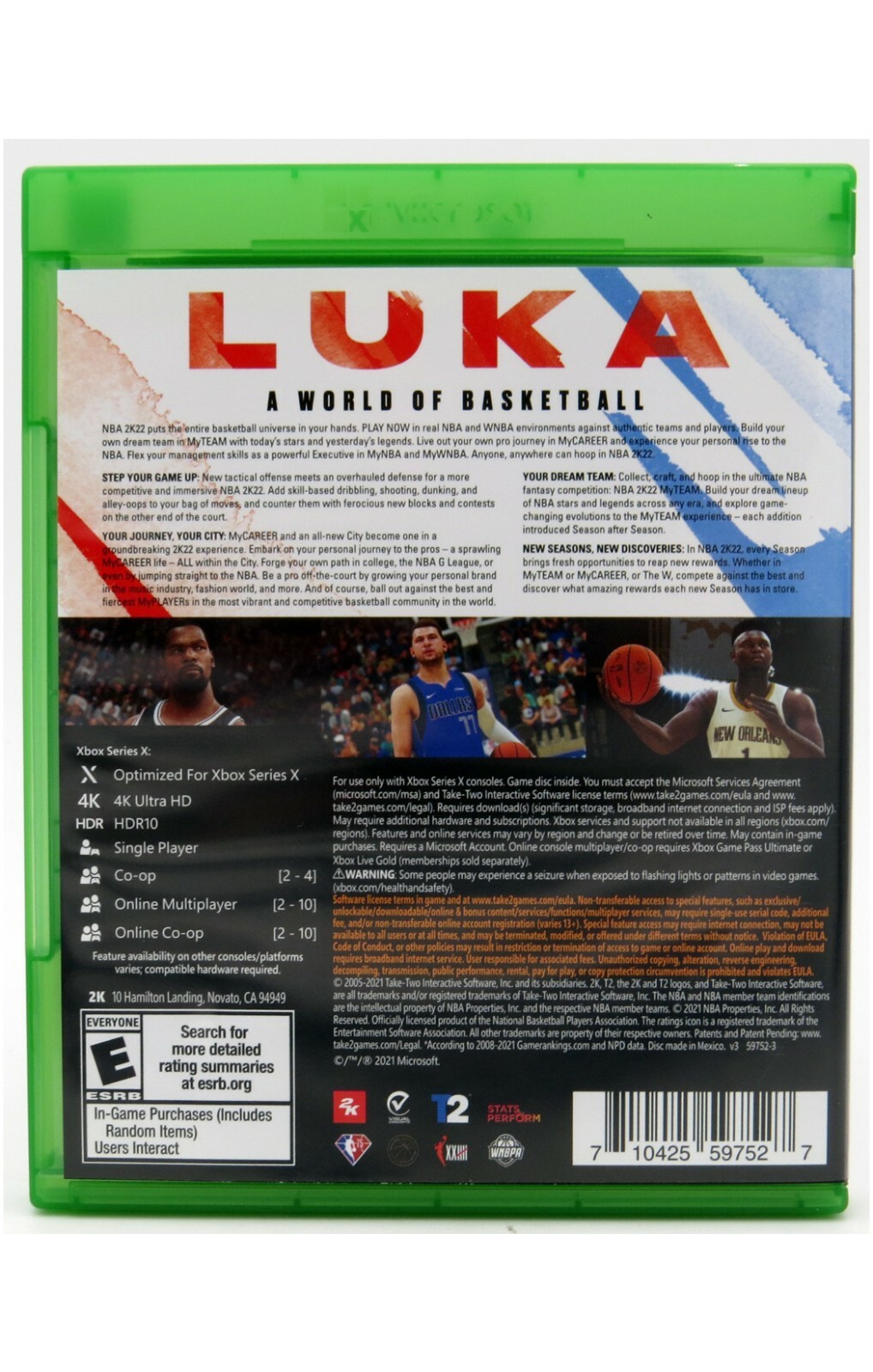 NBA 2K22 – Microsoft Xbox Series X In Original Package