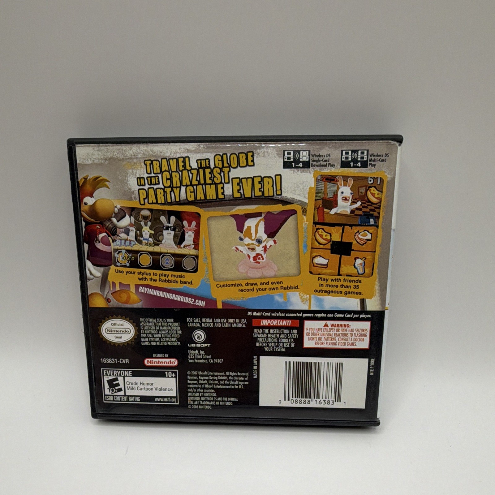 Ubisoft Rayman Raving Rabbids 2 for Nintendo DS Complete w/ Manual & Case E10+