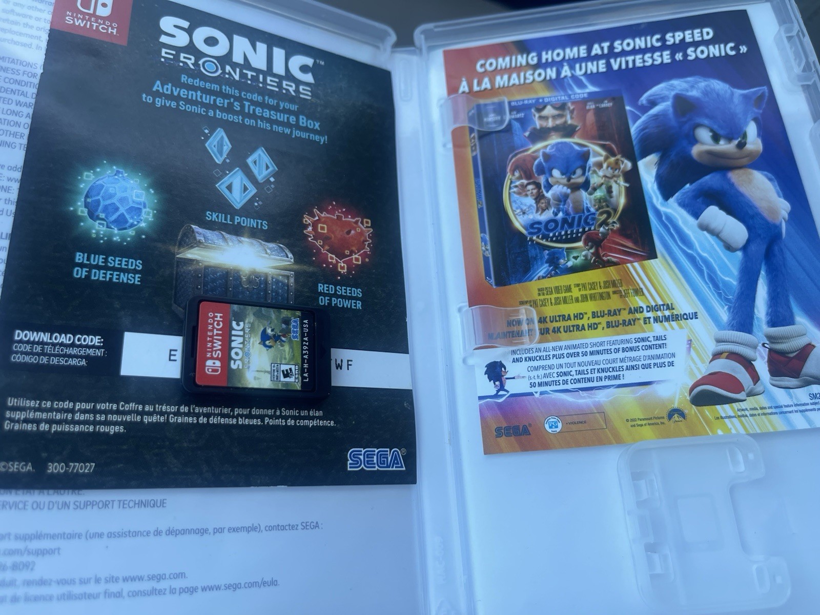Sonic Frontiers Nintendo Switch CIB with inserts And Code Insert! Game Video !