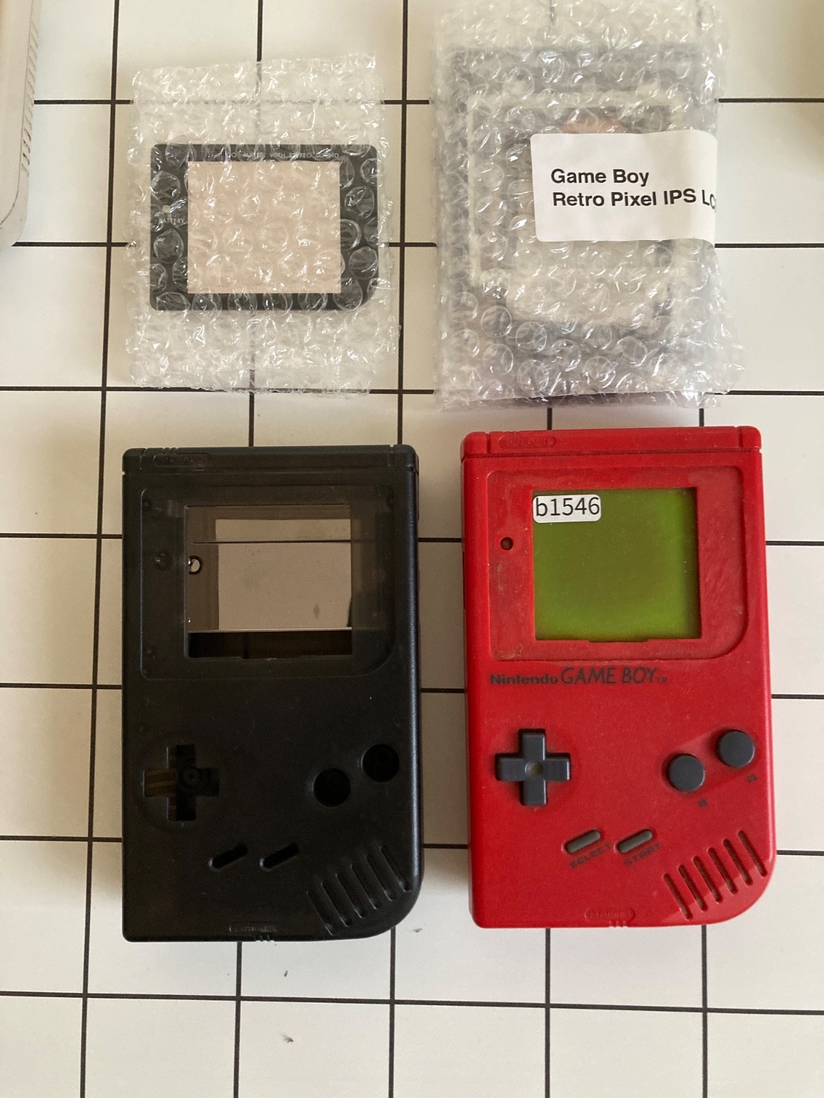 Nintendo Game Boy Original DMG-01 Bundle with IPS Screen Mod Kit + Game + More
