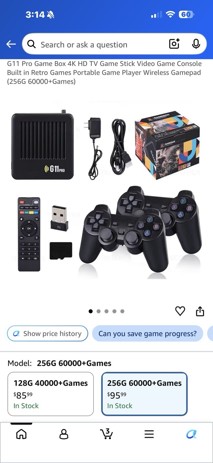 Gamebox G11 Pro 4K UHD Home Console 256GB USB-A Black w/ Wireless Gamepad
