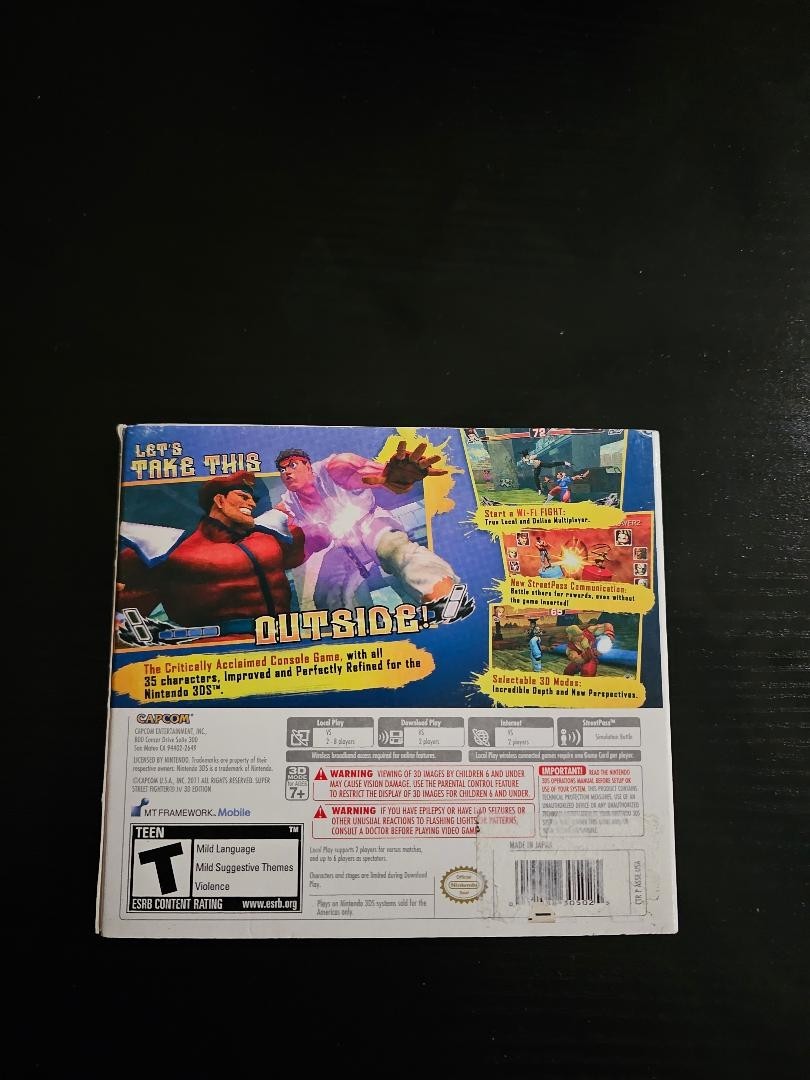 Super Street Fighter IV -3D Edition (Nintendo 3DS, 2011) CIB