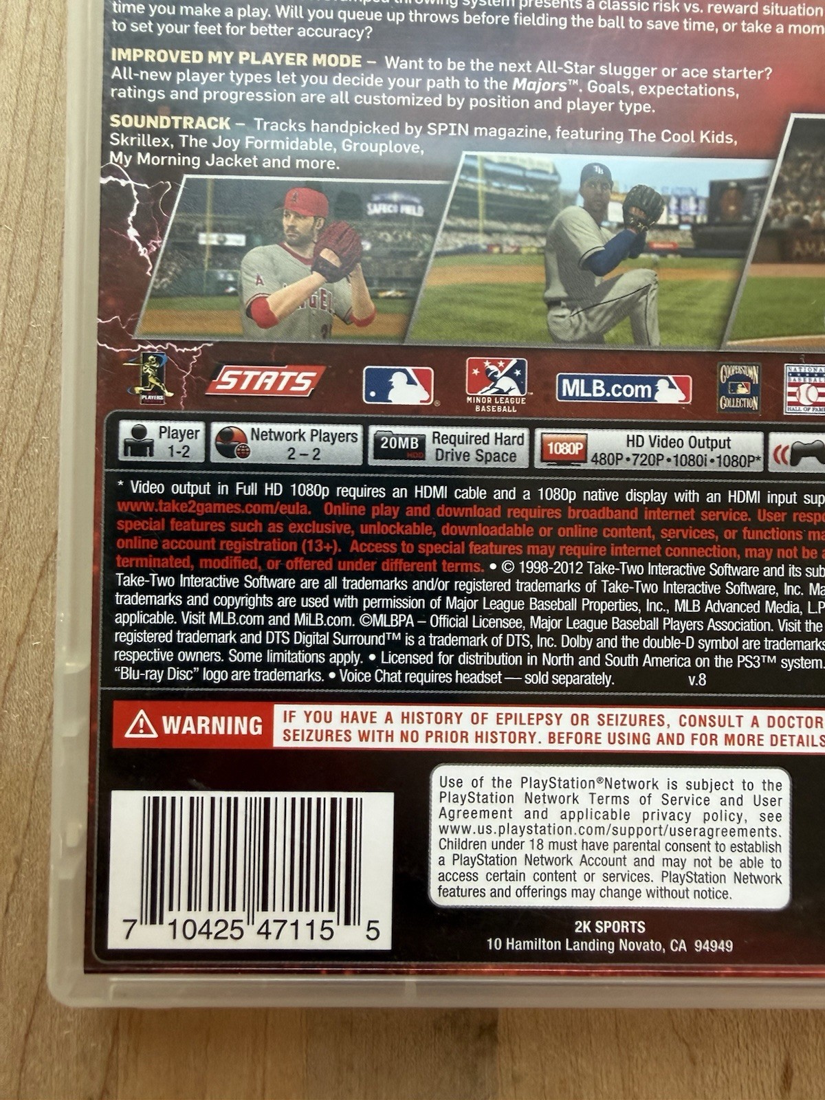 Major League Baseball 2K12 (Sony PlayStation 3, 2012) Video Game, CIB