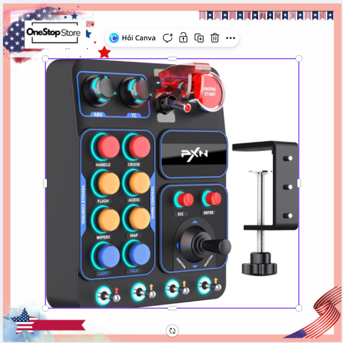 Sim Racing Button Box for PC RGB Control Panel 30 Programmable Functions