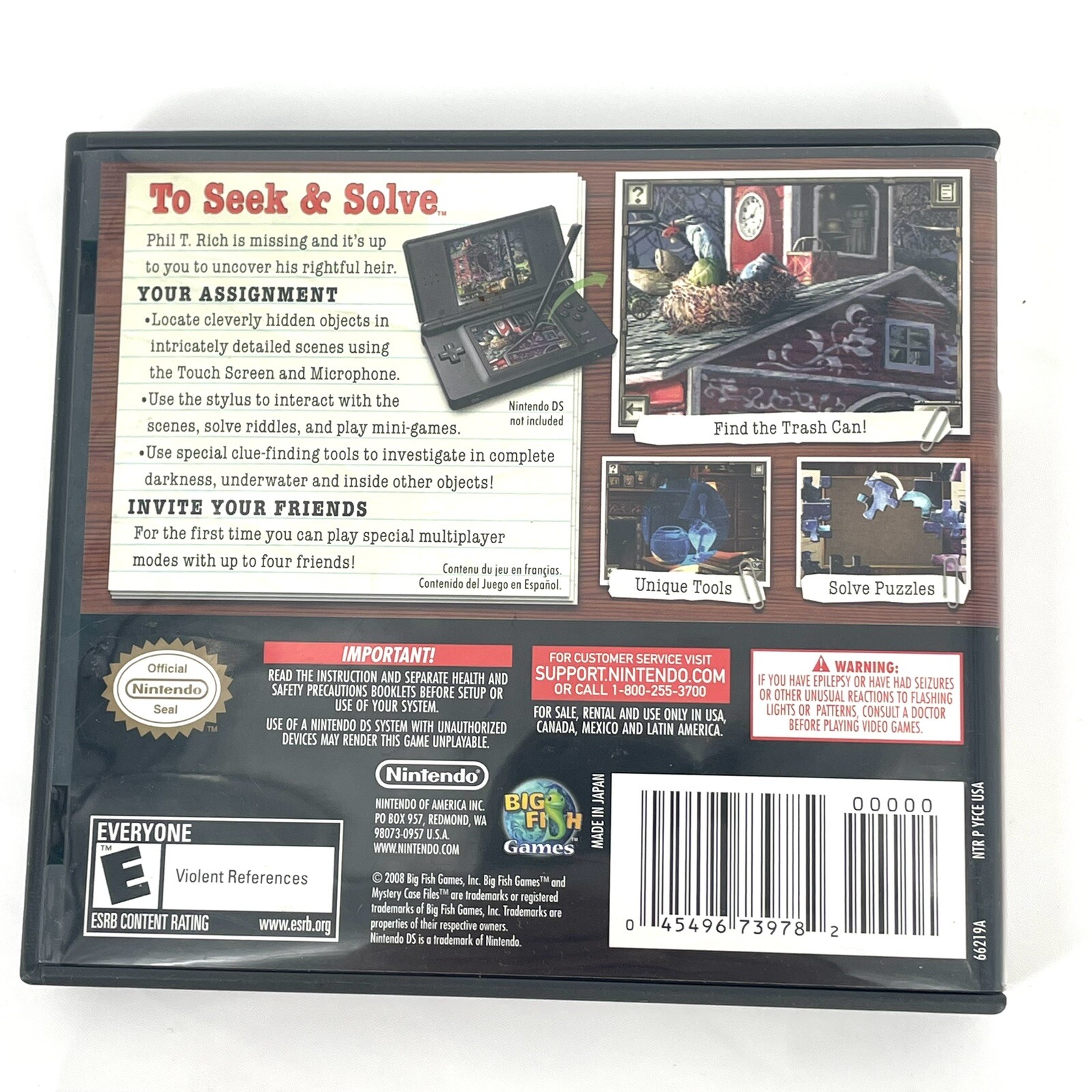 Complete Mystery Case Files: MillionHeir Nintendo DS 3DS 2DS DSi XL