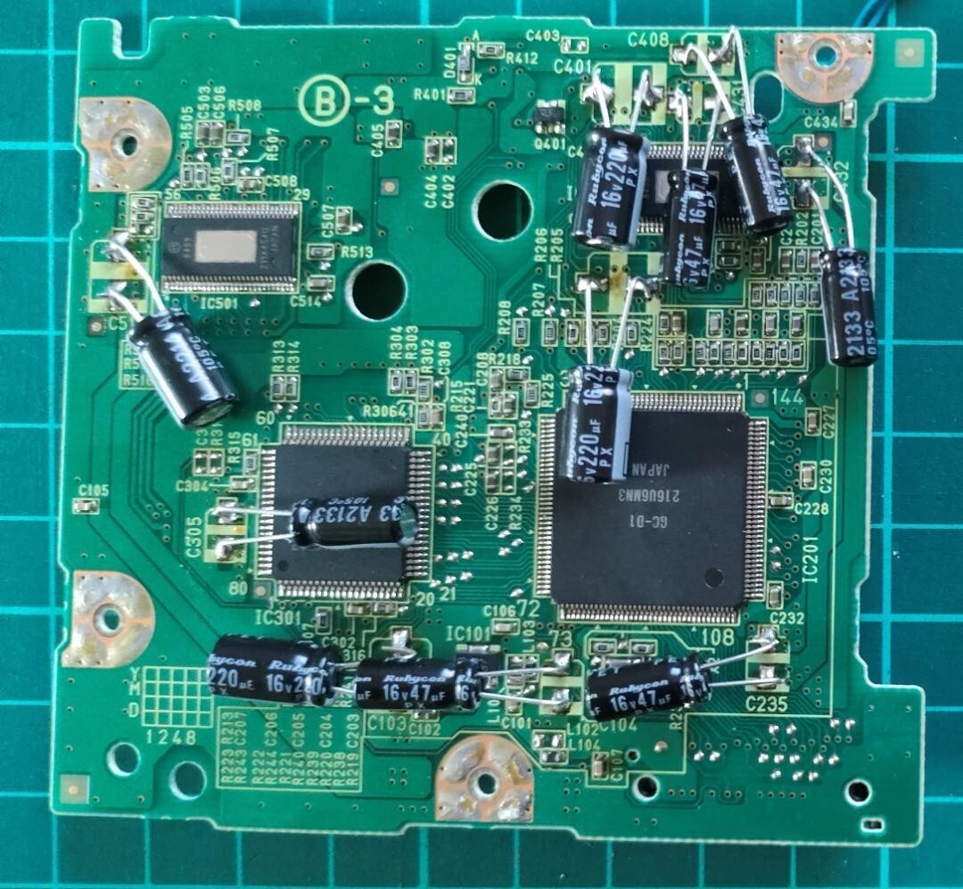 Nintendo Gamecube Replacement Optical Laser Drive Assembly Replaced Capacitors