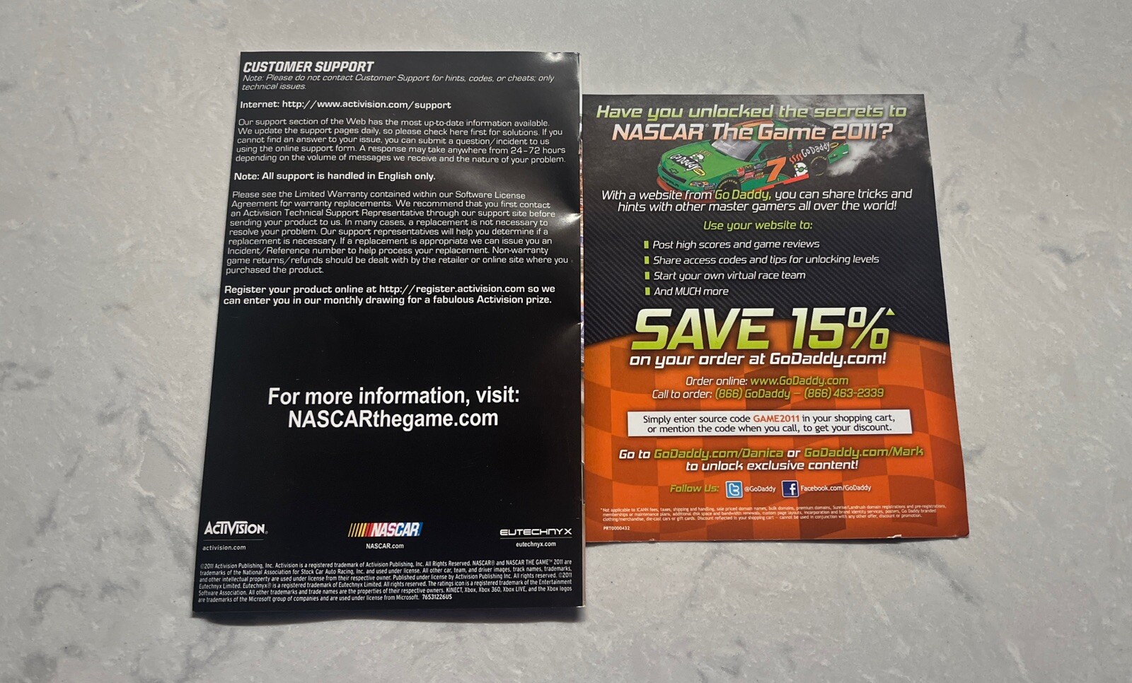 NASCAR The Game 2011 (Microsoft Xbox 360, 2011)w/ Manual TESTED