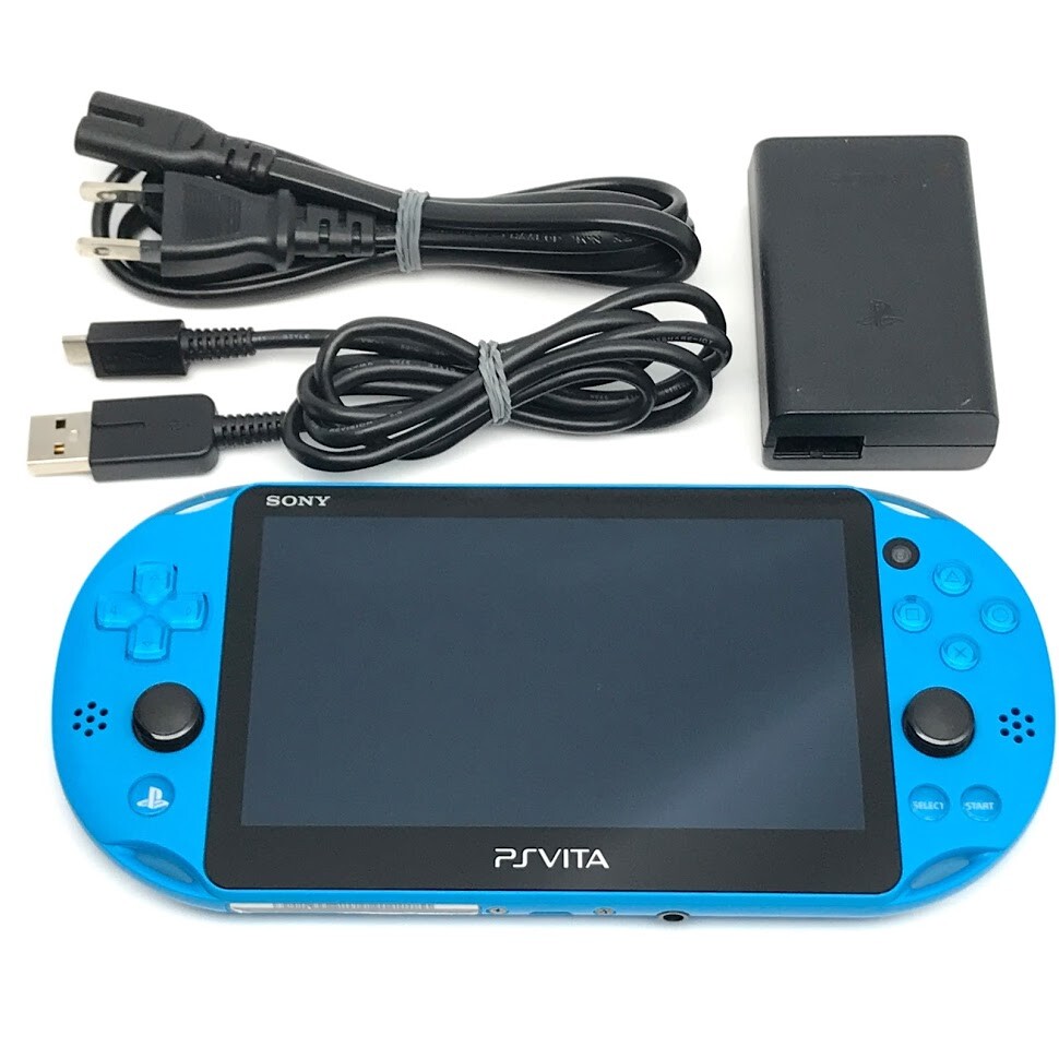 SONY PS Vita PCH-2000 Slim Aqua Blue Wi-Fi LCD w/ Charger “Excellent+”