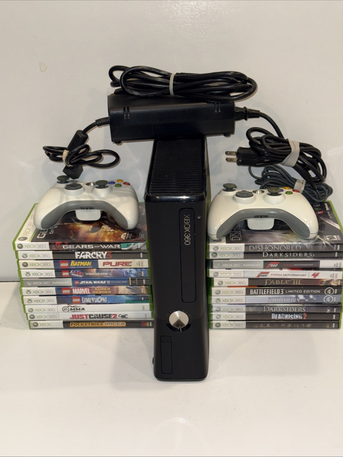 Microsoft XBox 360 S System BLACK Video Game Console 250GB Wireless Bundle 360 S