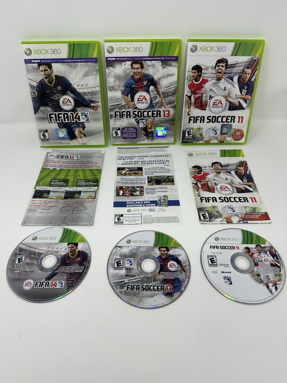 Fifa Soccer 11 13 14 XBox 360 Games Bundle Lot of 3 Complete