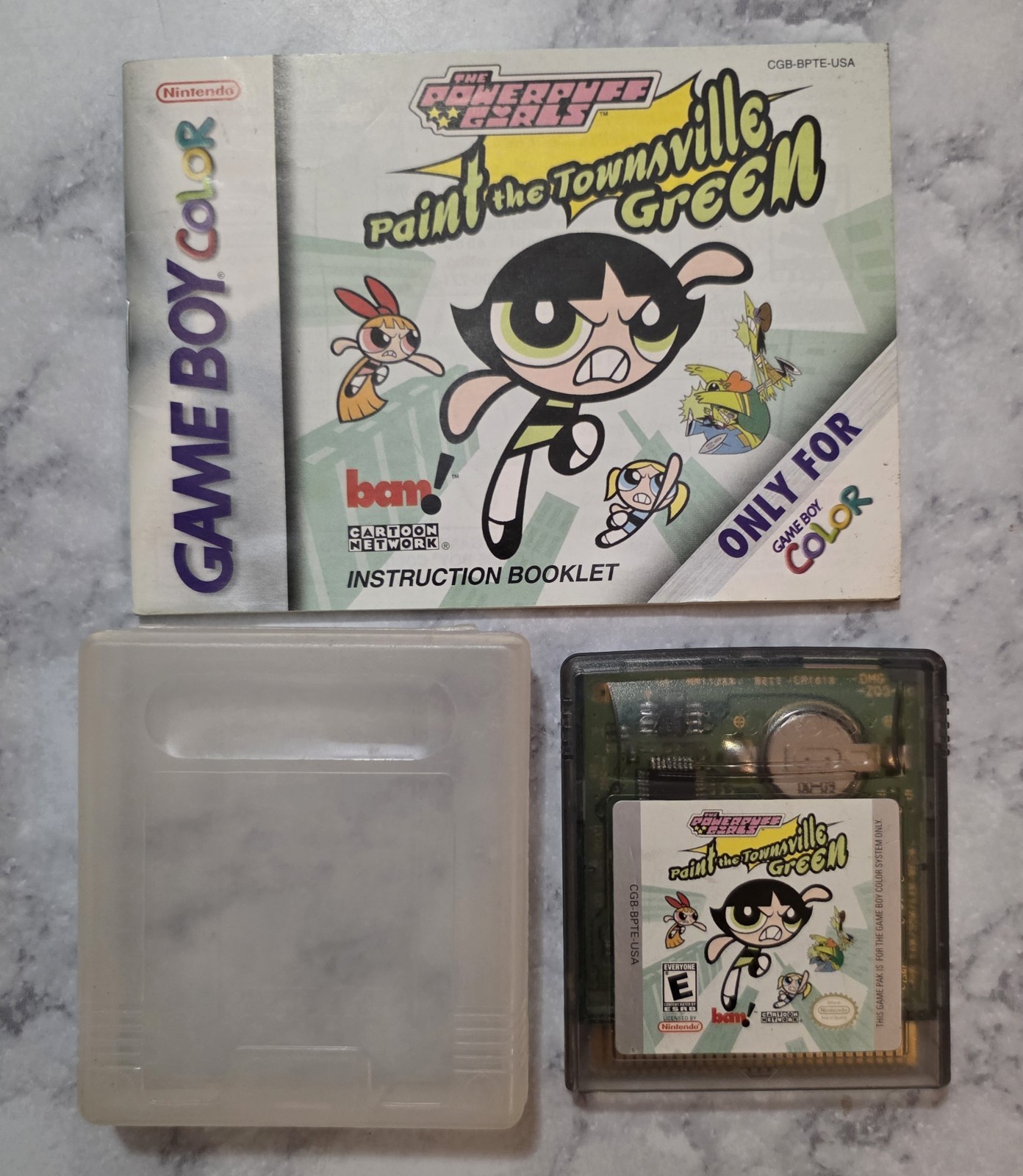 Powerpuff Girls: Paint the Townsville Green w/ Manual (Nintendo Game Boy Color)