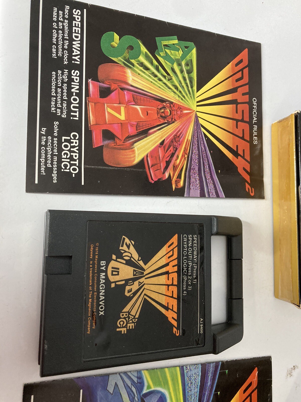 Magnavox Odyssey 2 Vintage Video Game Lot of 2 Football Crypto Logic Speedway