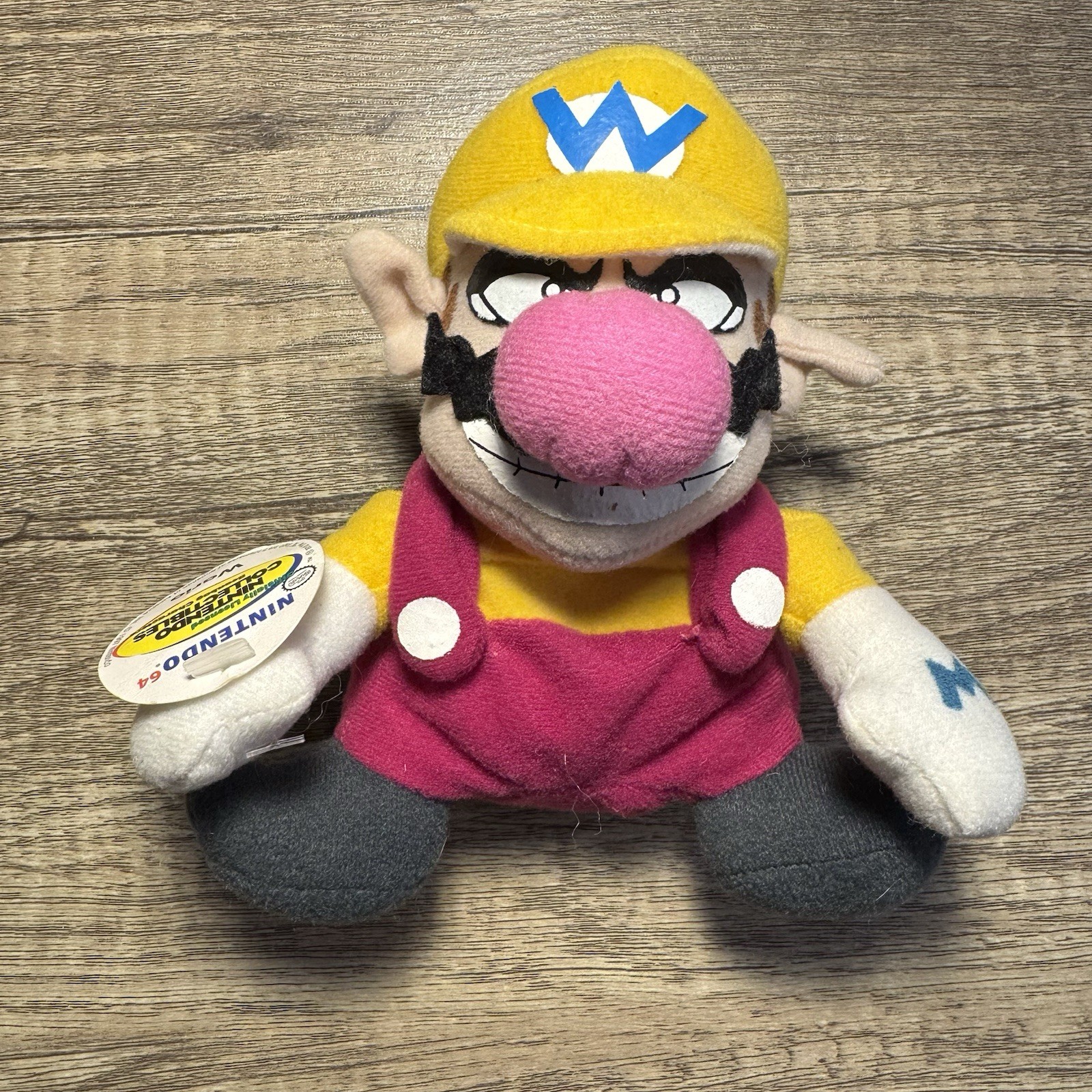 Vintage 1997 BD&A Nintendo Wario Bean Bag Plush Doll Toy w/Hang Tag NWT Mario 64