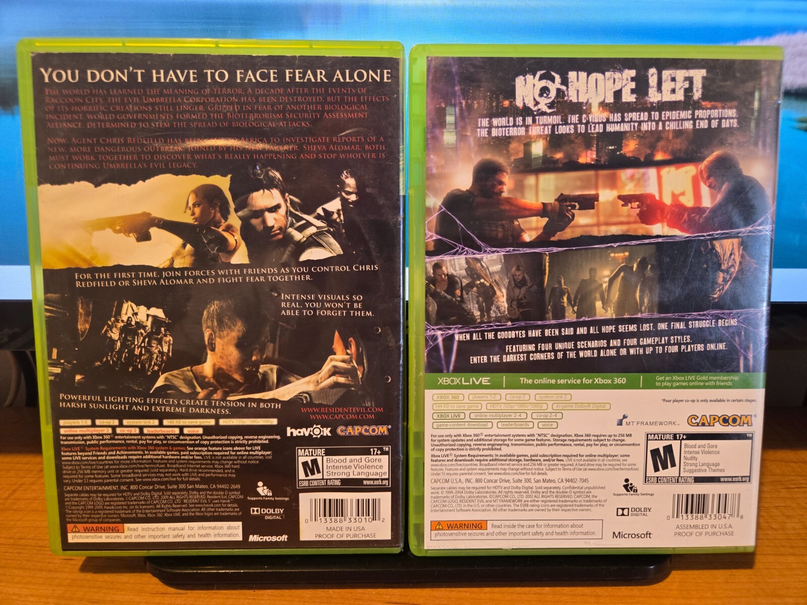 Resident Evil 5 & 6 (Microsoft Xbox 360 Lot) Capcom, Complete
