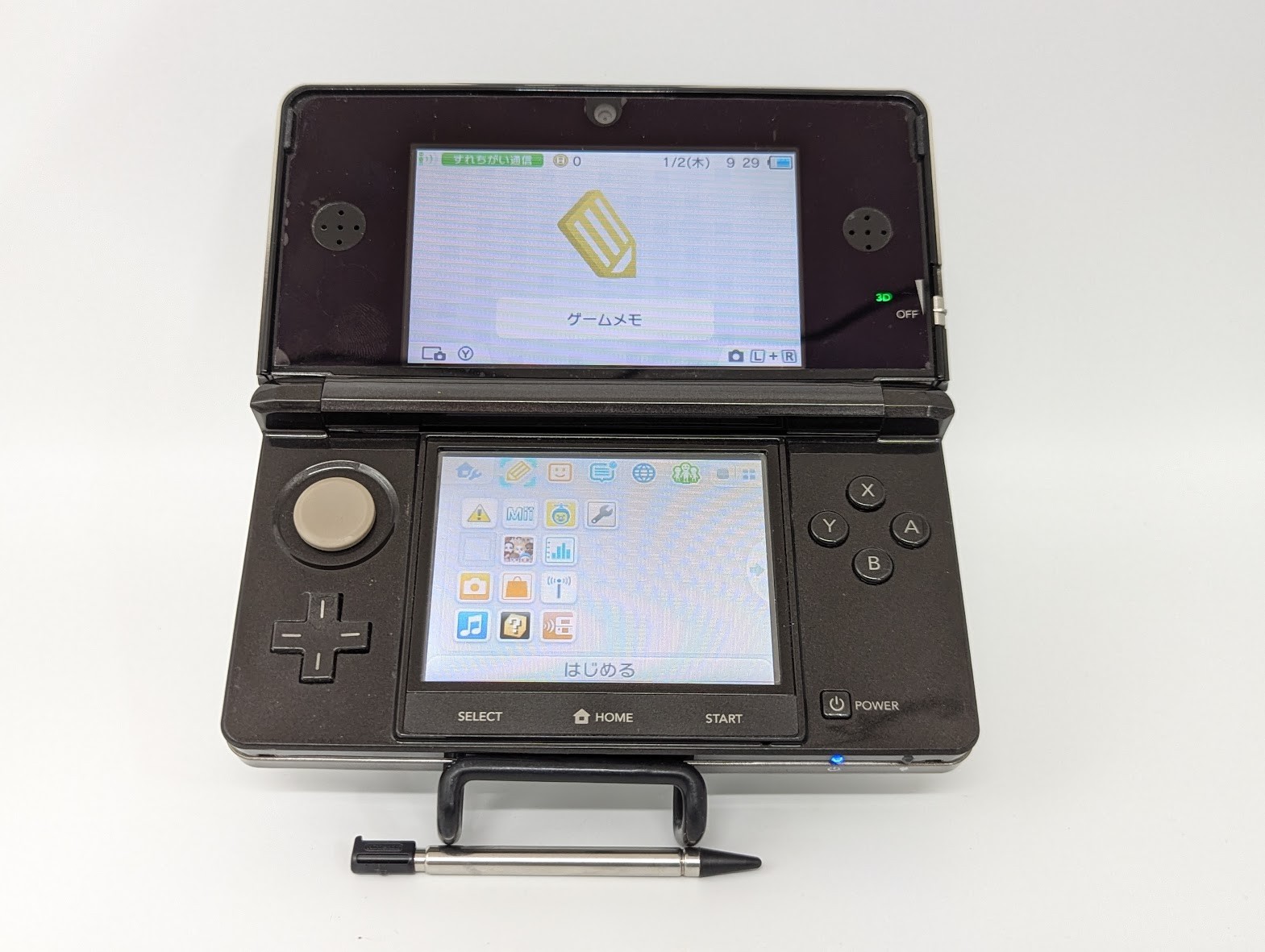 B513 Nintendo 3DS console Cosmo Black Japan w/box pen manual adapter AR card