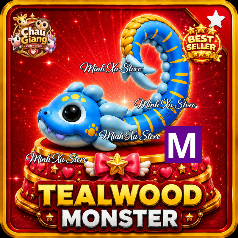 🐉 Mega Tealwood Monster (M) | Adopt M1e Pet – Fast Delivery ⚡