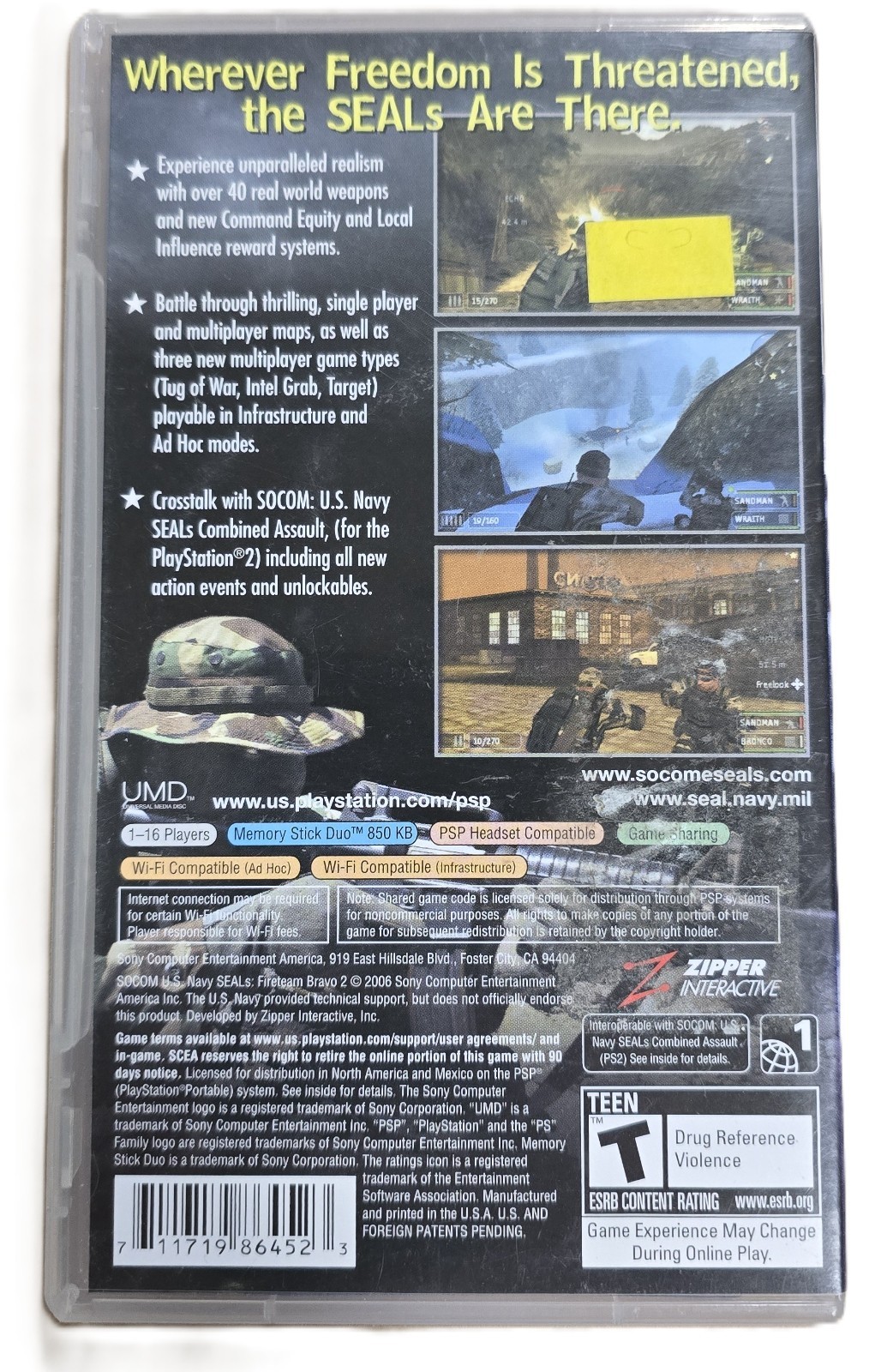 SOCOM: U.S. Navy Seals Fireteam Bravo 2 (Sony PSP) CIB Tested!