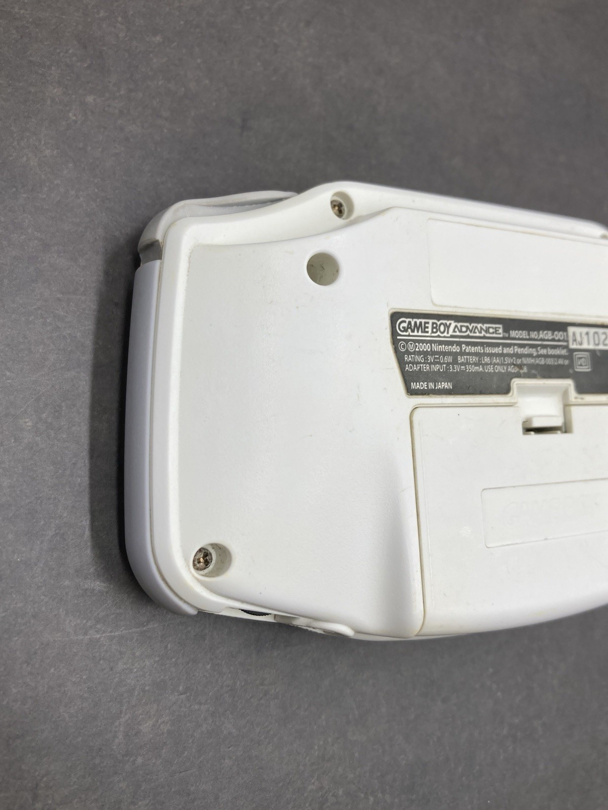 Nintendo Game Boy Advance AGB-001 Console White tested 0707-405