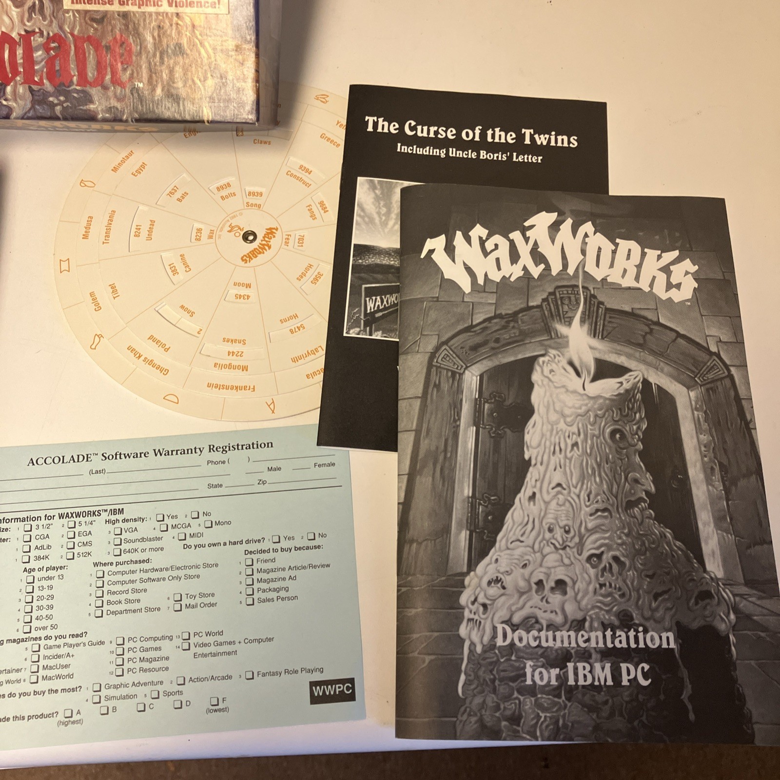 Waxworks Accolade 1992 Adventure Game