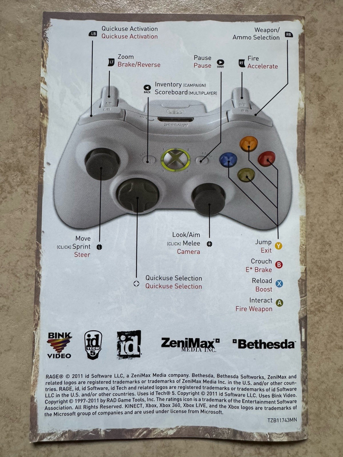 Rage (Microsoft Xbox 360, 2011) Complete CIB Tested And Working Free Shipping!
