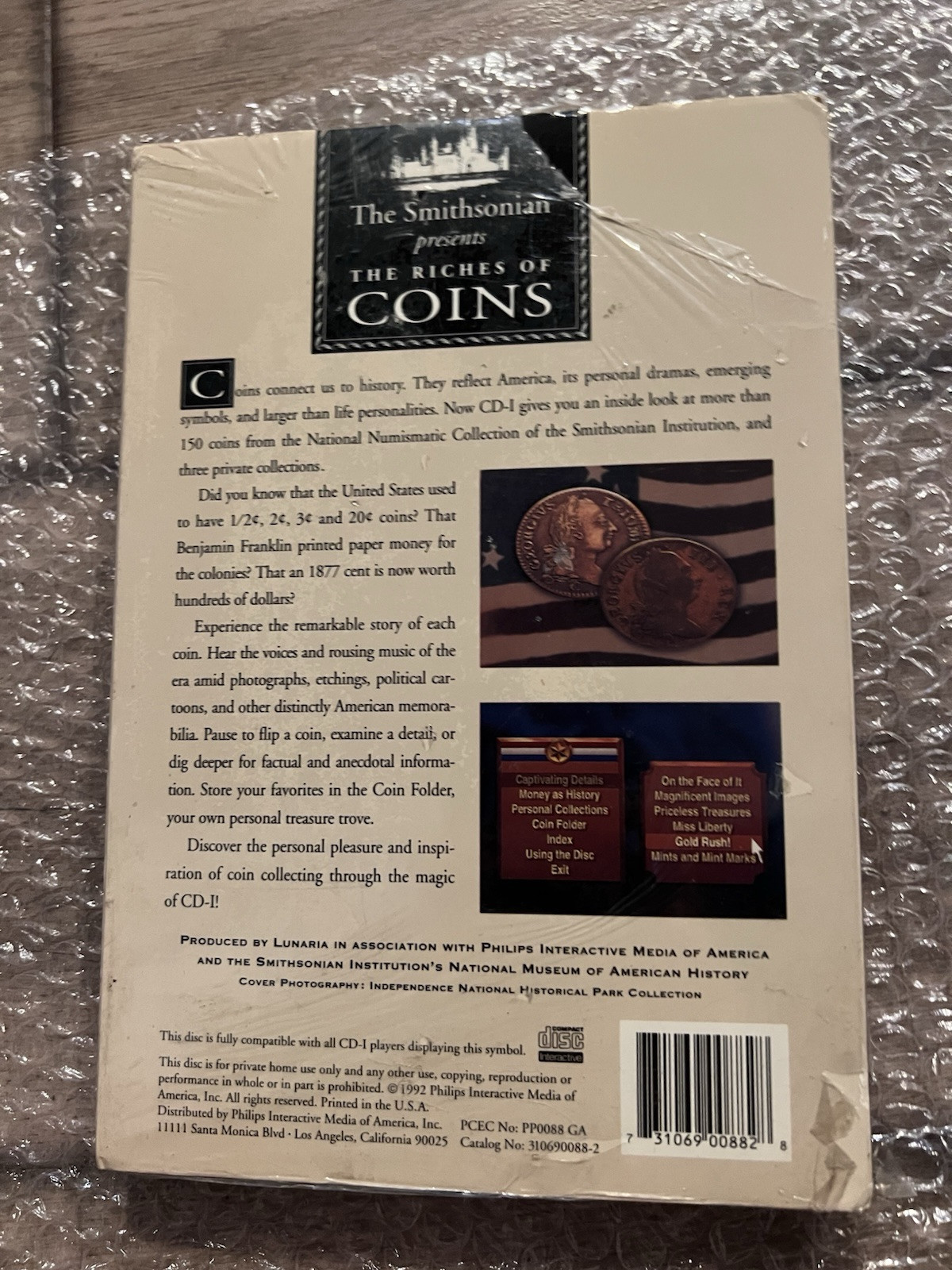 Smithsonian Riches of Coins (Phillips CD-i, 1993) NEW SEALED LONGBOX