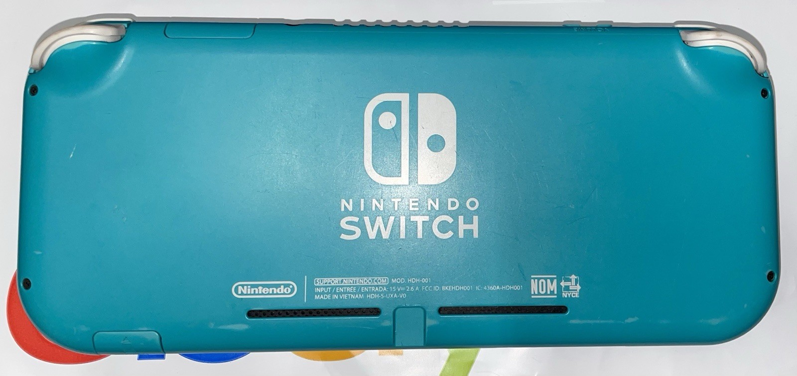 Nintendo Switch Lite 2-Console Lot Blue & Turquoise Handhelds W/ Grip Cases