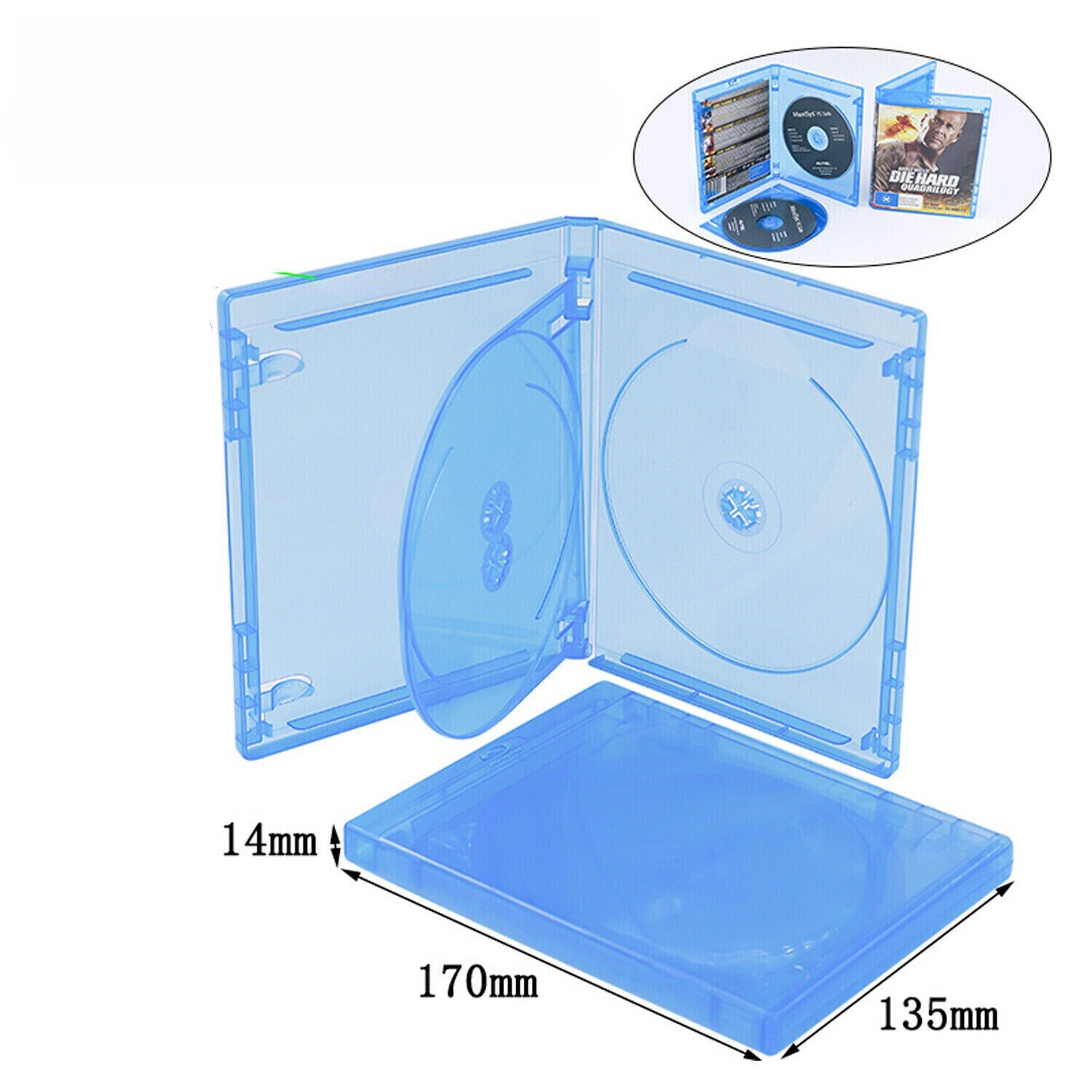 1 Pack Standard 3 Discs Replacement Cases For Blu-Ray Blu Ray Dustcover
