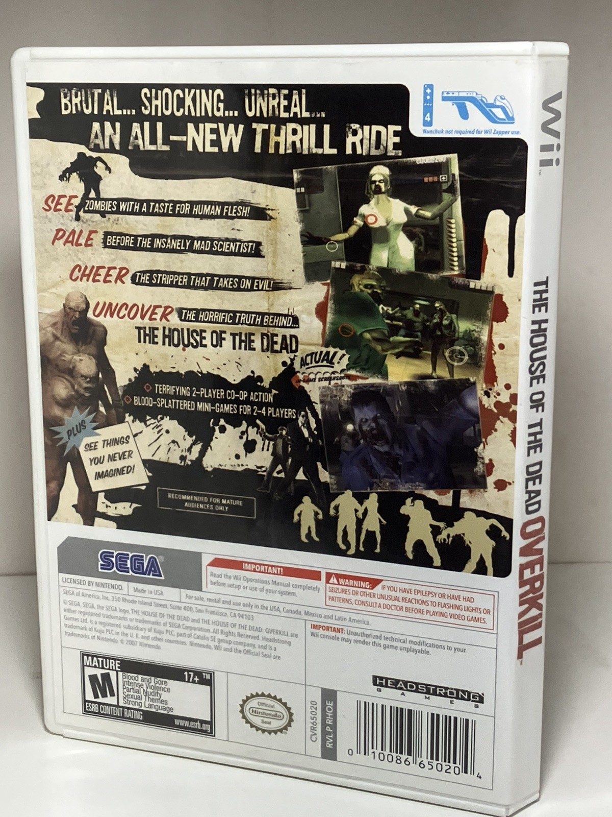 The House of the Dead: Overkill (Nintendo Wii, 2009) Complete With Manual