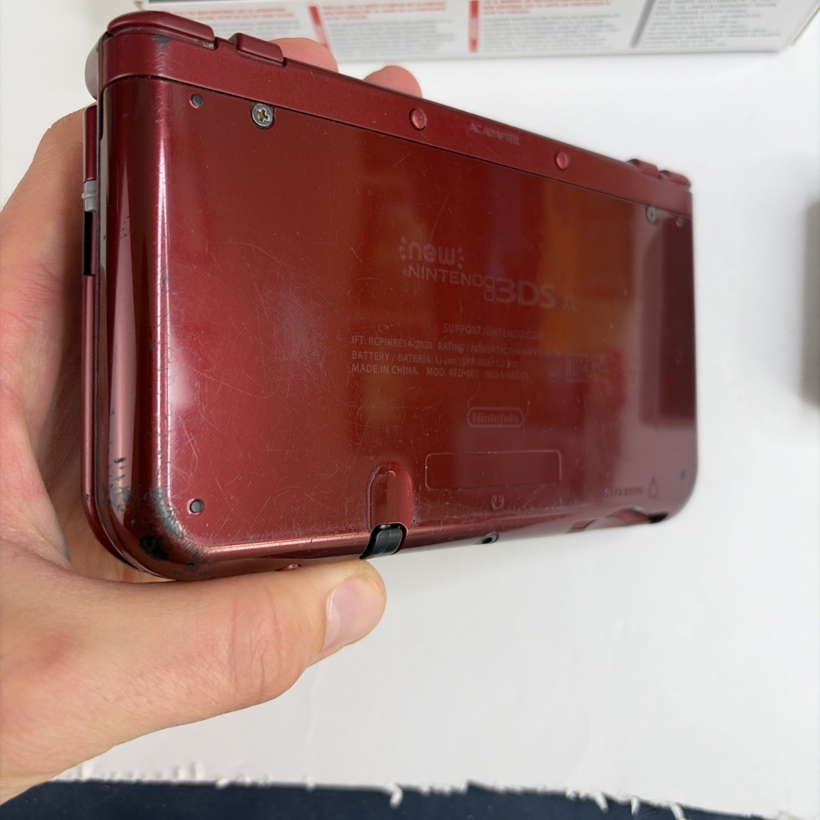 Nintendo New 3DS XL Red In Original Box W Charger Stylus US Model