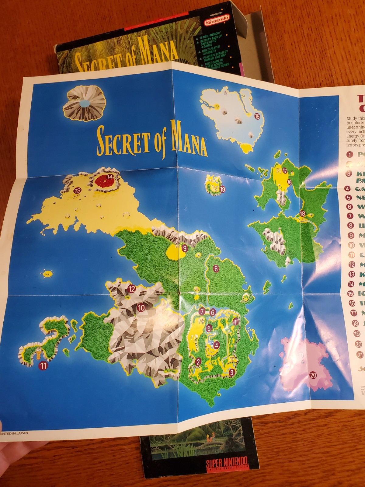 Secret Of Mana SNES Original Box Only Manual And Map