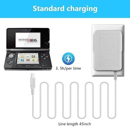 Nintendo WAP-002 Wall Charger for Nintendo DS/3DS/2DS XL – Gray