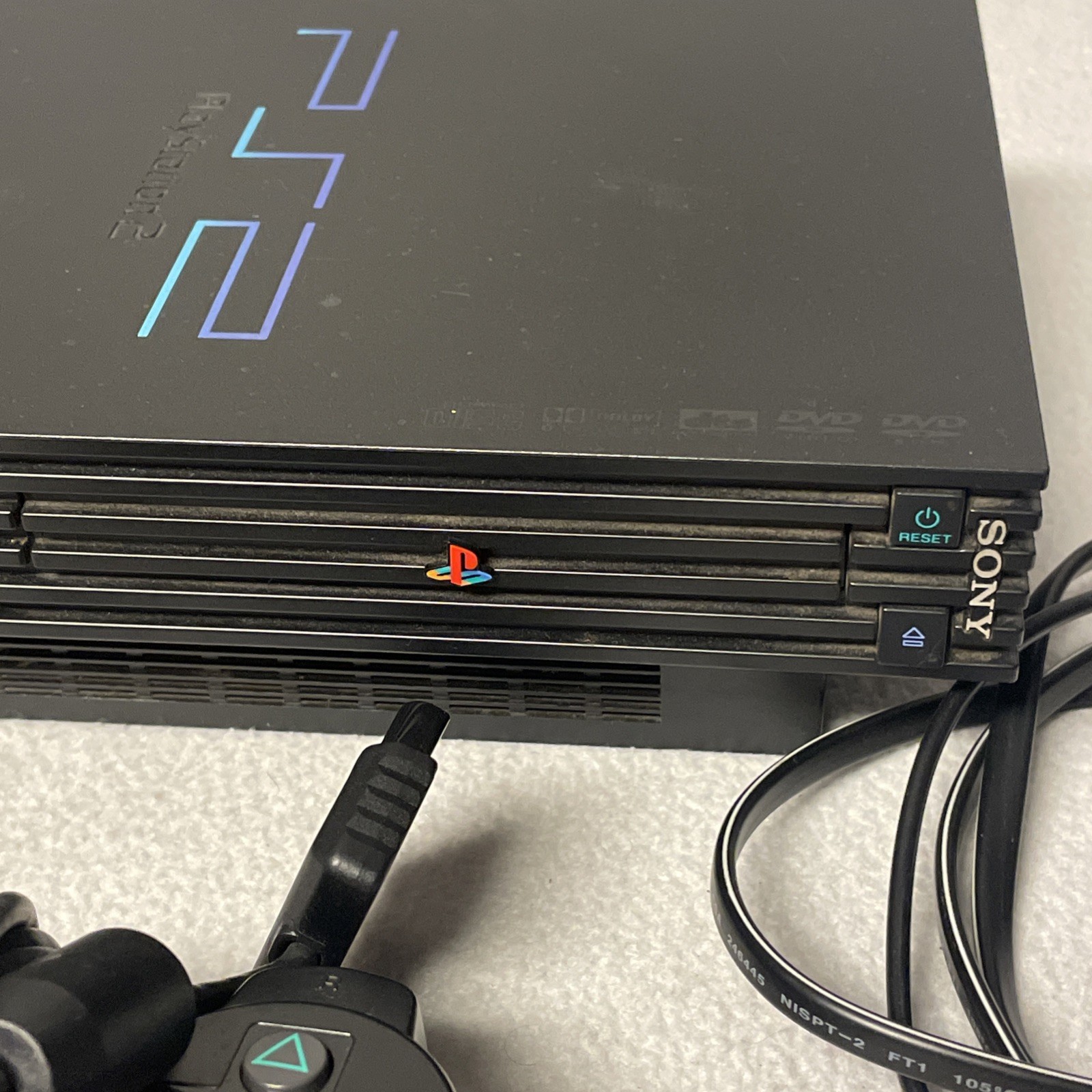 Sony PlayStation 2 PS2 Fat Console with OEM HDD AND Cords + Controller Tested!