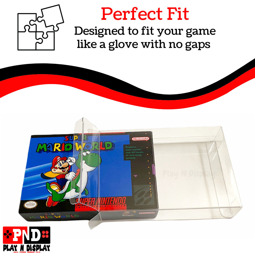 1 SNES N64 Super Nintendo 64 Box Protectors Clear Case Plastic Sleeve PET Thick