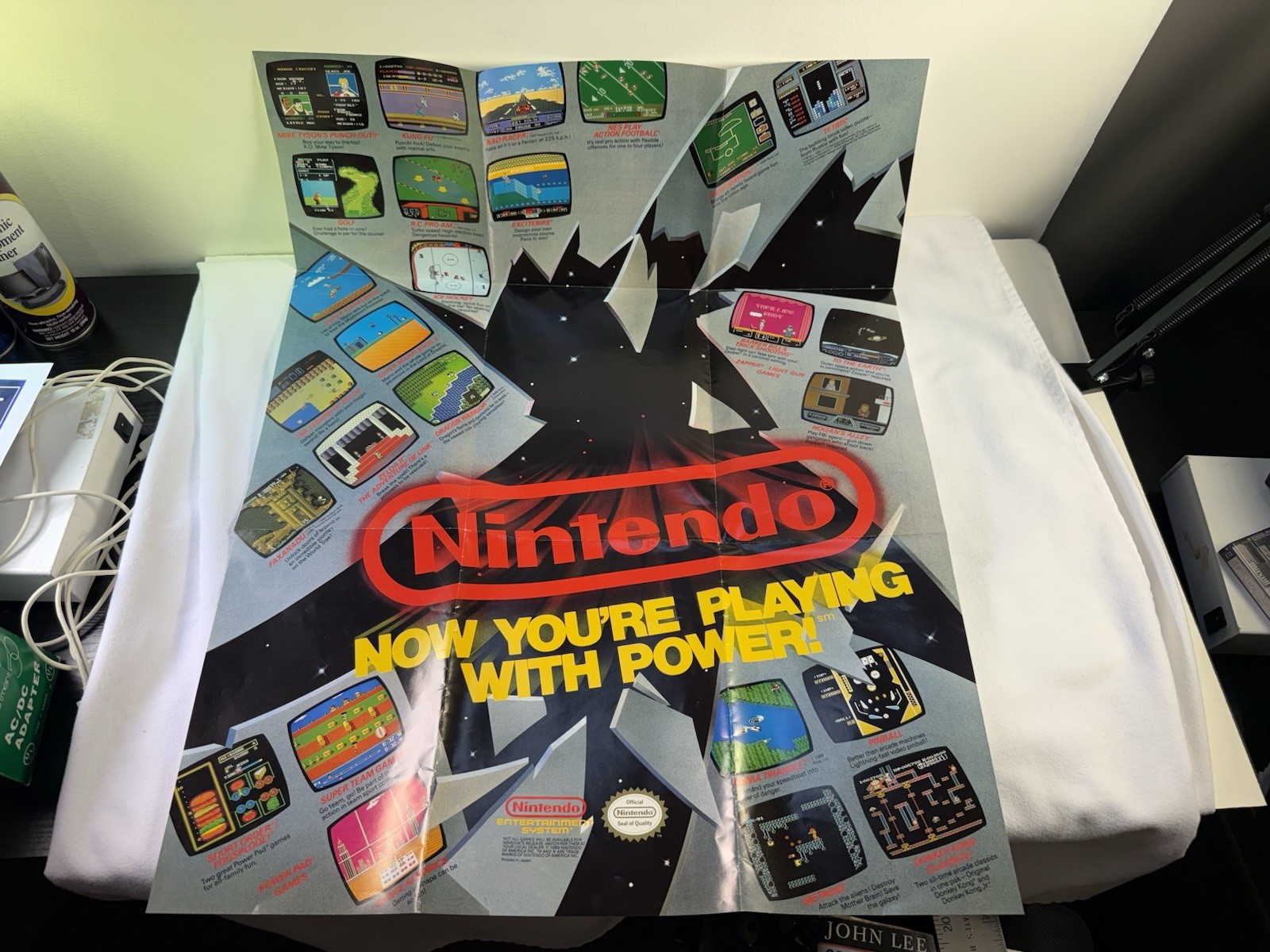 Now Your Playing With Power Original Nintendo Console NES Poster +Promotional