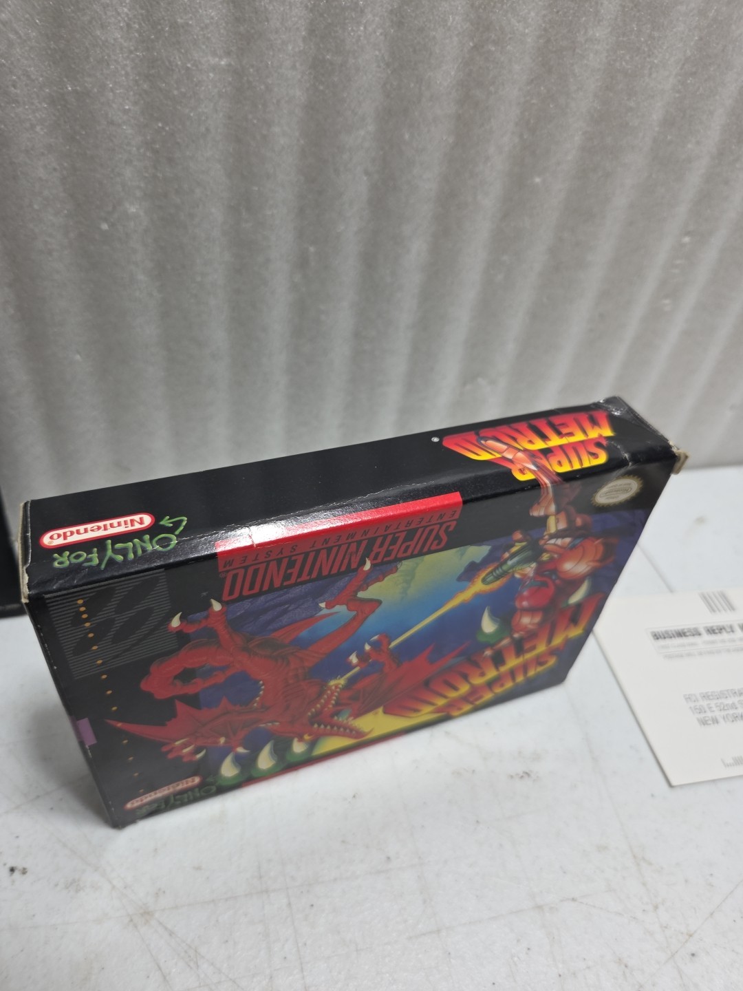 Tested – Super Metroid Super Nintendo SNES Complete In Box CIB (Dmg Box)
