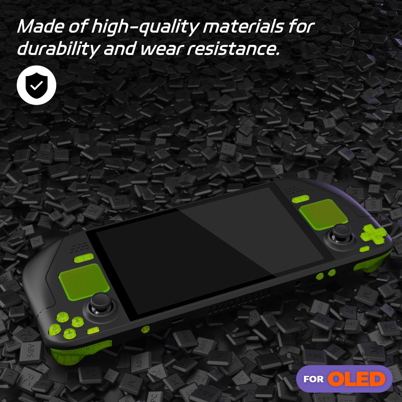 eXtremeRate DIY Clear Lime Green Full Button Set for Steam Deck OLED ABXY, D-Pad