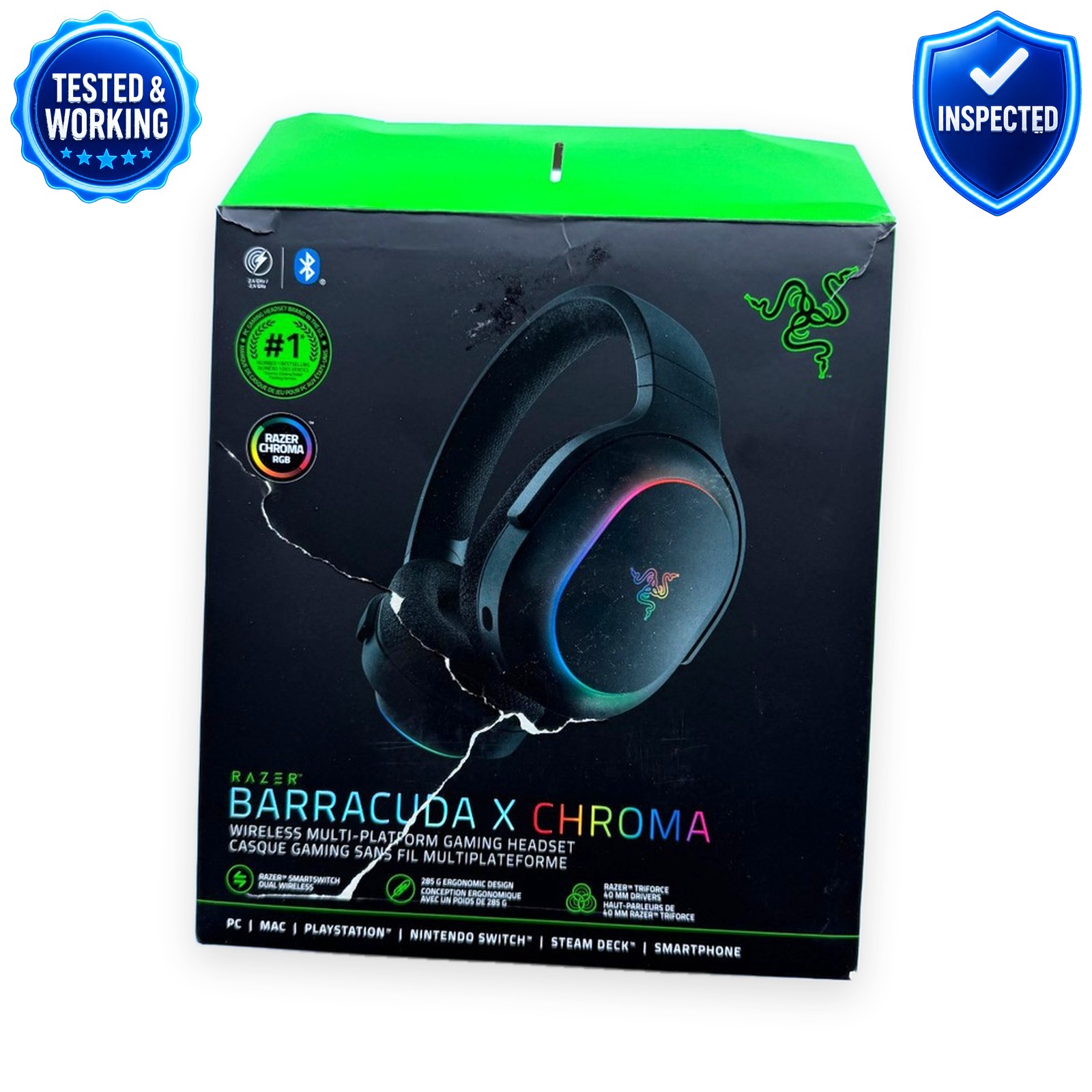 Razer Barracuda X Chroma Gaming Headset Bluetooth Wireless Black