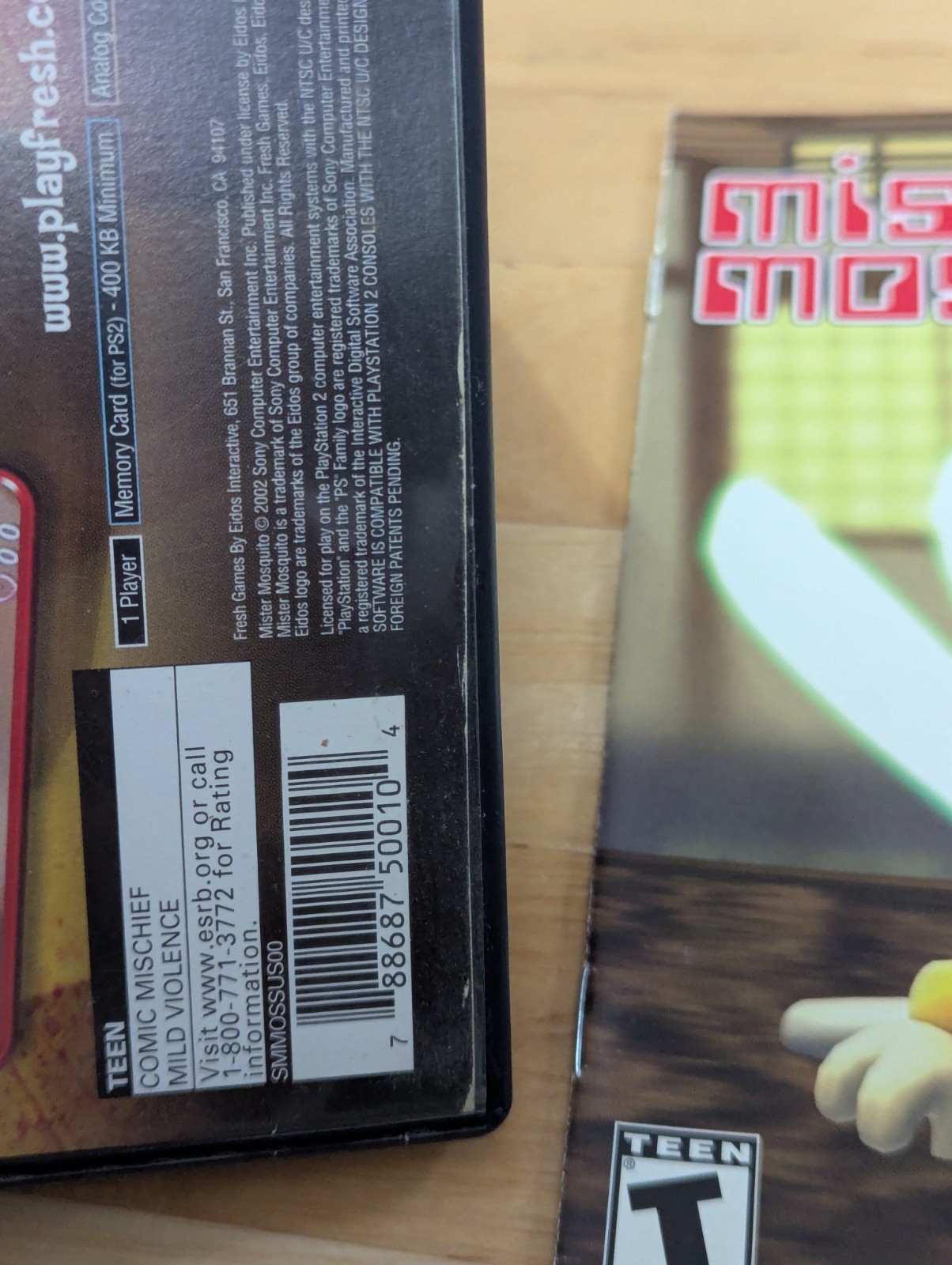 *NO GAME* Mister Mosquito PS2 Case / Art / Manual w/ Reg Card Only NO GAME