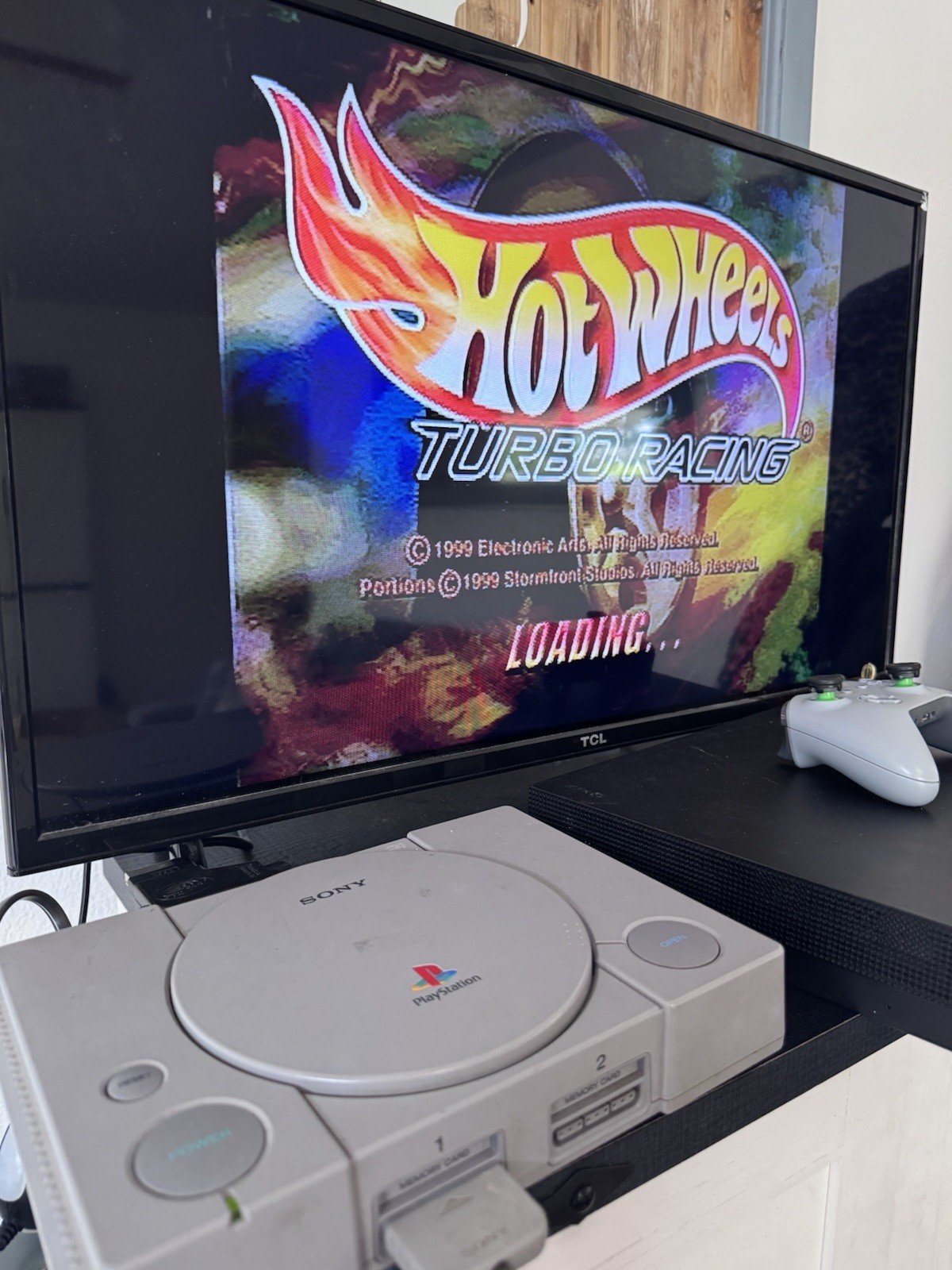 PlayStation 1 PS1 SCPH-9001 w/ OEM Controller, Cords, & 2 Games