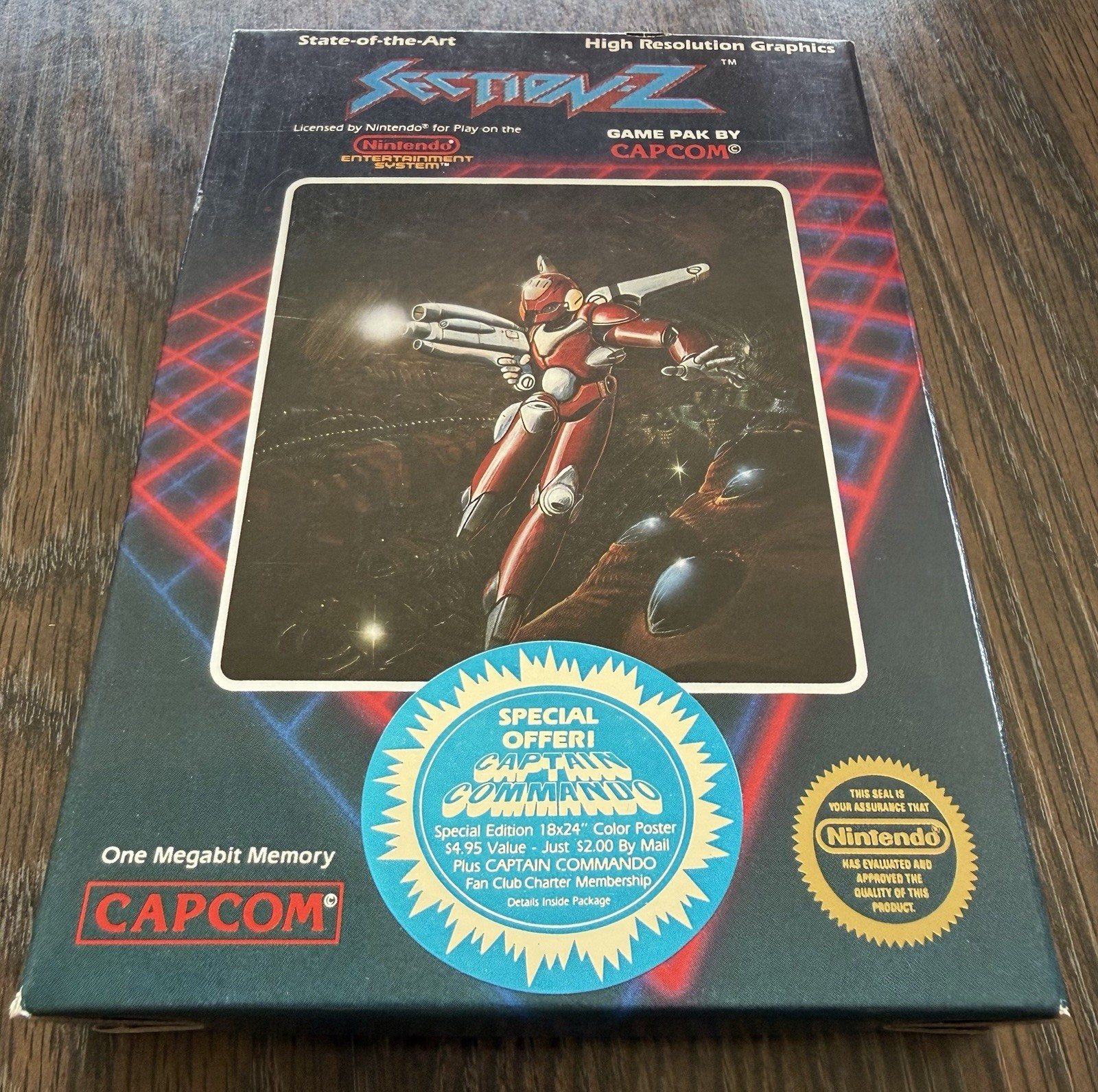 Section-Z Complete CIB Hangtab 5-Screw FIRST PRINT (Nintendo, NES 1987) VG! 🔥