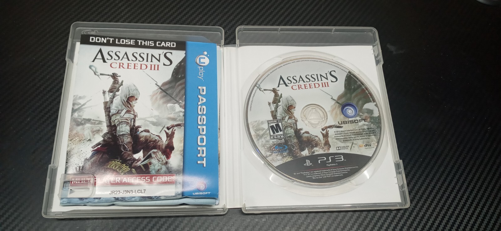 Assassin’s Creed III 3 PS3 2012 Action-Adventure Ubisoft MA15+ VGC 7063