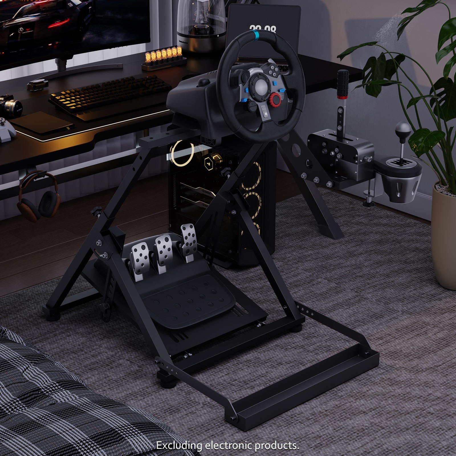 Hottoby Steering Racing Wheel Stand Foldable Sim Cockpit Fits Logitech G920 G923