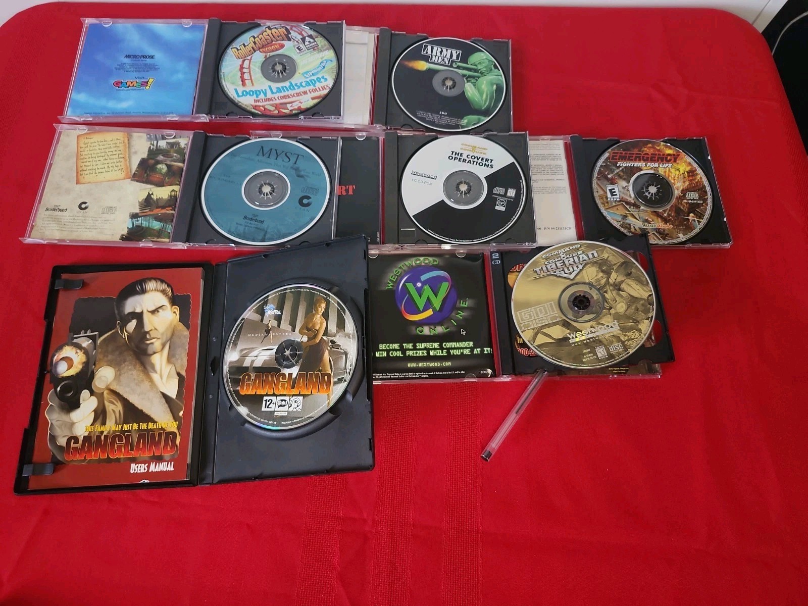 Vintage PC Game Lot of 7 Retro 90s 2000s Big Box Jewel Case Command Conquer Myst