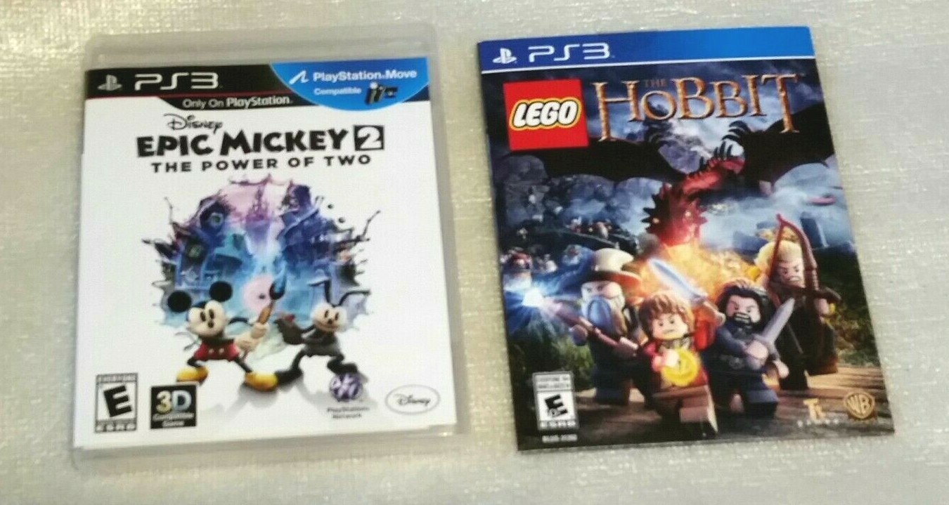 Disney Epic Mickey 2::Power of 2 PlayStation 3 PS3 2012, manual & Lego Hobbit