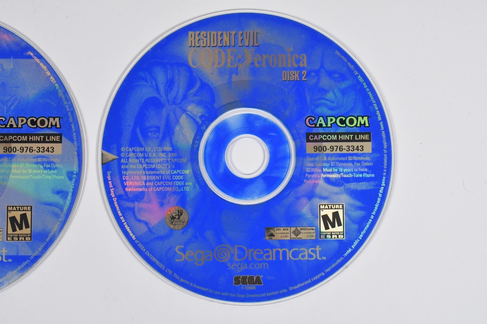 Resident Evil Code: Veronica Game Discs 1 and 2 ONLY – NO CASE or MANUAL