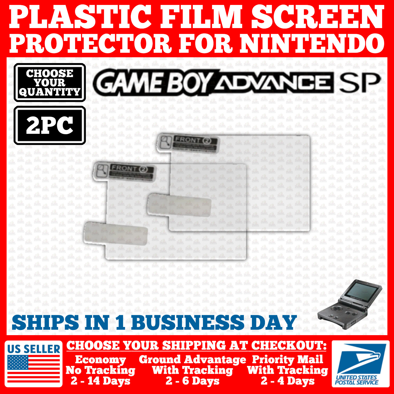 NEW Film Plastic Screen Protector For Nintendo Game Boy Advance SP/GBA SP