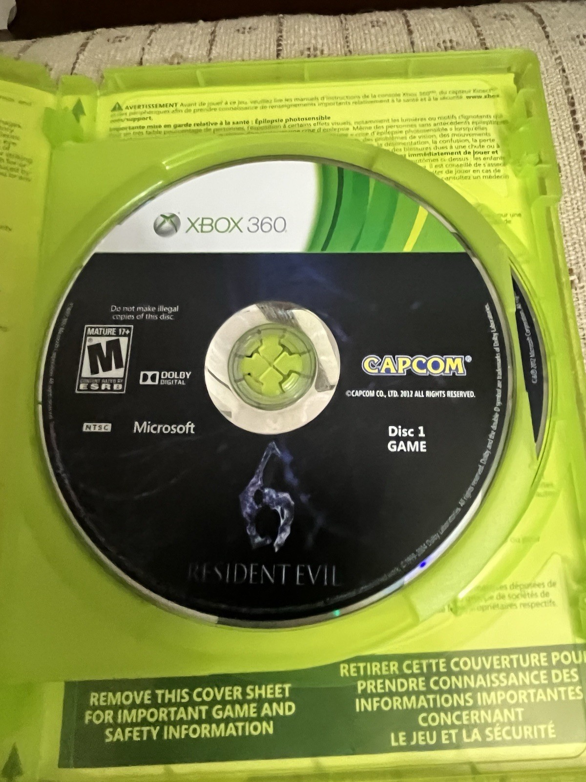 Resident Evil 6 (2012) 2 Discs Xbox 360 PRISTINE NO INSTRUCTIONS Preowned