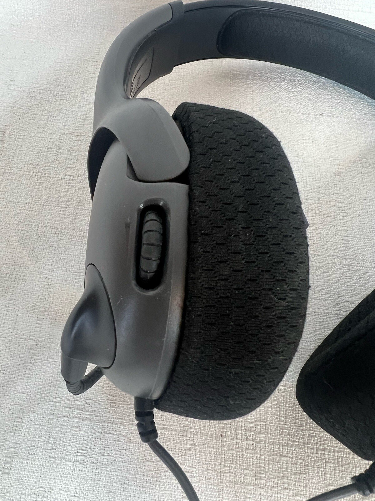 PlayStation Corded Headphones With Mic Black Grey Tested Work!