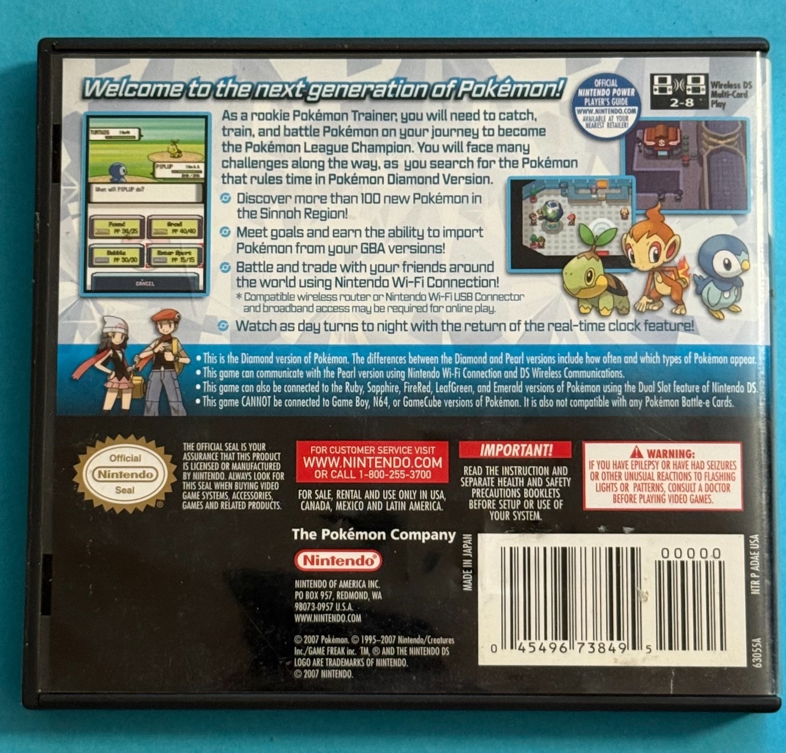 Pokémon: Diamond Version DS Co w/Original Case/Manual Tested (US Ver) Authentic
